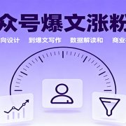 公众号爆文涨粉课：从内容方向设计到爆文写作，数据解读和商业模式布局