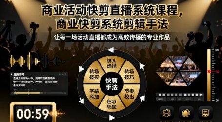 商业活动快剪直播系统课程，商业快剪系统剪辑手法