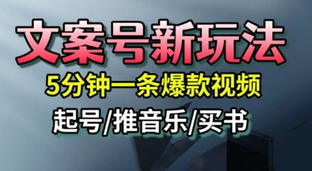 文案号新玩法,5分钟一条爆款视频,流量高,起号快,多方位变现