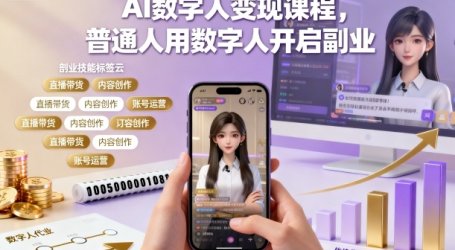 AI数字人变现课程,普通人用数字人开启副业