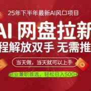 AI网盘推广，完全解放双手，轻松日入500+，真正实现睡后收入