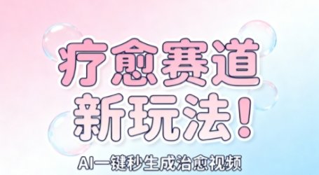 AI+疗愈+一键生成,一分钟一条素材,每天想要多少素材就多少素材,矩阵做,月入1W