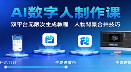 AI数字人制作课:双平台无限次生成教程,人物背景合并技巧