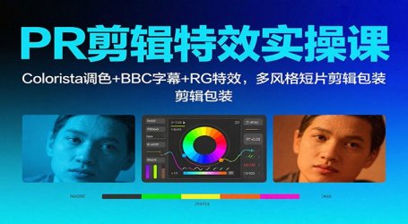 PR剪辑特效实操课:Colorista调色+BBC字幕+RG特效,多风格短片剪辑包装