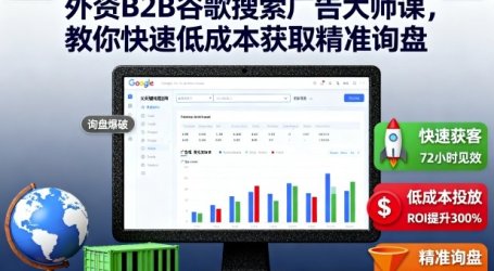外资B2B谷歌搜索广告大师课,教你快速低成本获取精准询盘