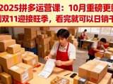 2025拼多多运营课:10月重磅更新:冲刺双11迎接旺季,看完就可以日销千单