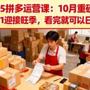 2025拼多多运营课:10月重磅更新:冲刺双11迎接旺季,看完就可以日销千单