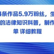 14条作品5.9W粉丝,生活中的法律知识科普,制作简单详细教程