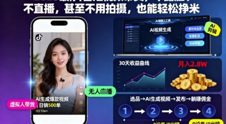 2025最新抖音短视频带货，不露脸、不直播，甚至不用拍摄，也能轻松挣米