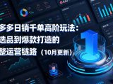 拼多多日销千单高阶玩法：从选品到爆款打造的完整运营链路(10月更新