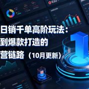 拼多多日销千单高阶玩法：从选品到爆款打造的完整运营链路(10月更新