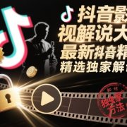 抖音影视解说大佬最新抖音进精选和独家方法，精选独家解说课