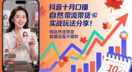 抖音十月口播自然流带货实战玩法分享，纯自然流带货，数据还是不错的