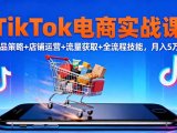 TikTok电商实战课10月，选品策略+店铺运营+流量获取+全流程技能，月入5万+