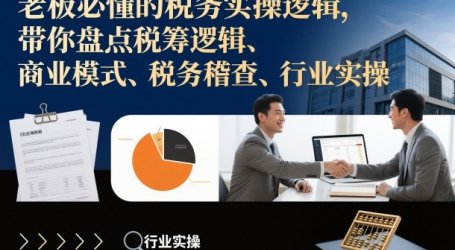 老板必懂的税务实操逻辑,带你盘点税筹逻辑、商业模式、税务稽查、行业实操