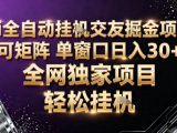 AI全自动聊天交友掘金项目，批量可矩阵，单窗口收益轻松30+【揭秘】