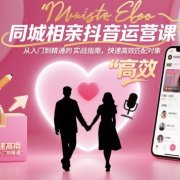 同城相亲抖音运营课，从入门到精通的实战指南，快速高效匹配对象