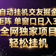 AI全自动聊天交友掘金项目，批量可矩阵，单窗口收益轻松30+【揭秘】