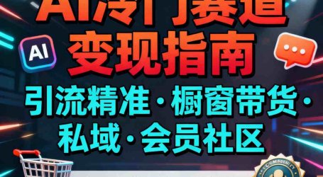 AI冷门赛道，引流精准，橱窗带货+私域+会员社区，变现方式多样，操作简单