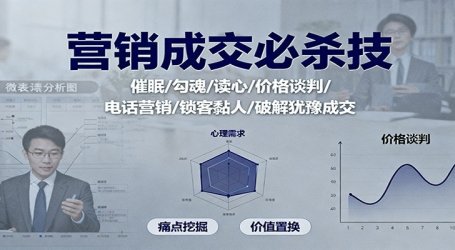 营销成交必杀技:催眠/勾魂/读心/价格谈判/电话营销/锁客黏人/破解犹豫成交