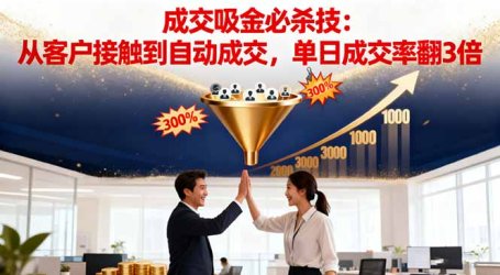 吸金成交营销必杀技:从客户接触到自动成交,单日成交率翻3倍