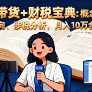 直播带货+财税宝典：概念解析、资金流向、涉税分析，月入10万合规指南