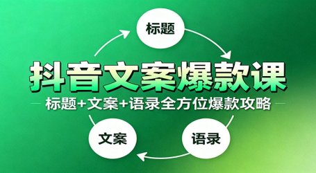抖音文案爆款课:9大标题绝招,各类型必火文案,100条万能文案情感语录
