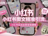 小红书图文精准引流,小红书实战运营变现课程