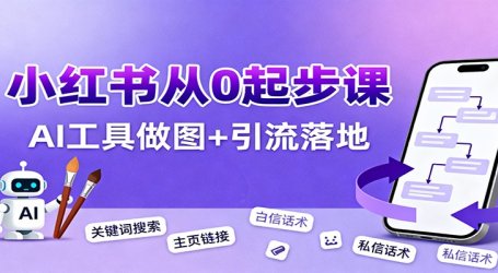 小红书引流从0起步，养号、内容发布、运营、AI工具做图，引流落地