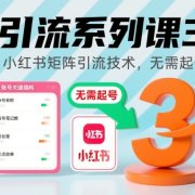 引流系列课3,小红书矩阵引流技术,无需起号