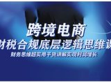 跨境电商财稅合规底层逻辑思维课,财务思维超实用于货讲解实现利润增长