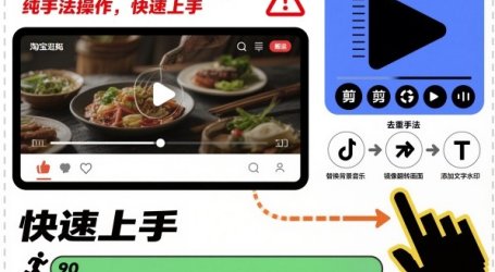 淘宝逛逛短视频搬运去重，纯手法操作，快速上手