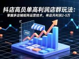 抖店高客单高利润店群玩法:掌握多店铺矩阵运营技术,单店月利润2-5万