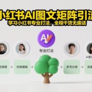 小红书AI图文矩阵引流,学习小红书专业打法,全程干货无废话