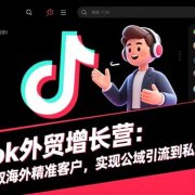 TikTok外贸增长营：低成本获取海外精准客户，实现公域引流到私域成交闭环