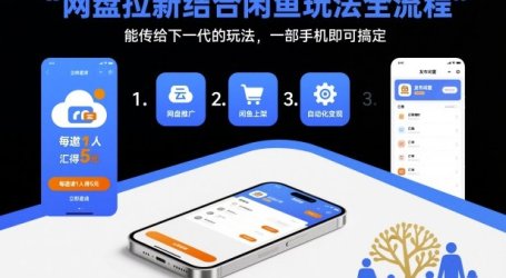 网盘拉新结合闲鱼玩法全流程，能传给下一代的玩法，一部手机即可搞定(附入口渠道以及实操教程)