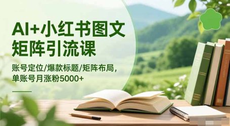 AI+小红书图文矩阵引流课：账号定位/爆款标题/矩阵布局/单账号月涨粉5000+
