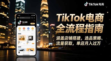 TikTok电商全流程指南，涵盖店铺搭建、选品策略、流量获取，单店月入过万