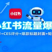 AI小红书流量爆破课:账号定位装修+CES 评分+爆款标题封面+矩阵搭建与引流