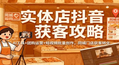 实体店抖音获客攻略：AI工具+团购运营+短视频批量创作，同城门店获客转化