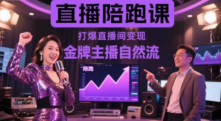 直播陪跑课，金牌主播自然流打爆直播间，复制高变现玩法