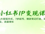 小红书IP变现课:6大变现方式,7步起号,爆款笔记打造,定位选品,流量增长