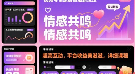 视频号情感赛道新玩法,超高互动,平台收益美滋滋,详细课程