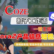 Coze扣子智能体工作流一键生成“SORA2产品信息“短视频，全流程保姆级教学