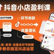 抖音小店盈利课-选品-上架-发货-流量全环节拆解,手把手教你搞定抖店运营