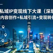 强人设私域IP变现线下大课(深圳站