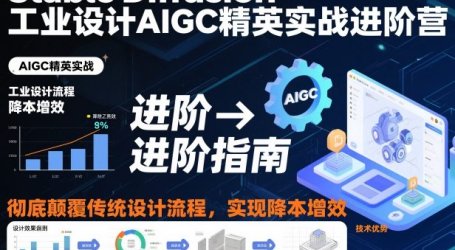 Stable Diffusion工业设计AIGC精英实战进阶营，彻底颠覆传统设计流程，实现降本增效